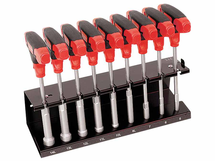 Set 9 capete chei tubulare cu maner T